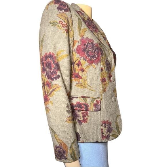 Vintage Pendleton women’s Elegant Floral petite Blazer size 8 - Picture 3 of 11
